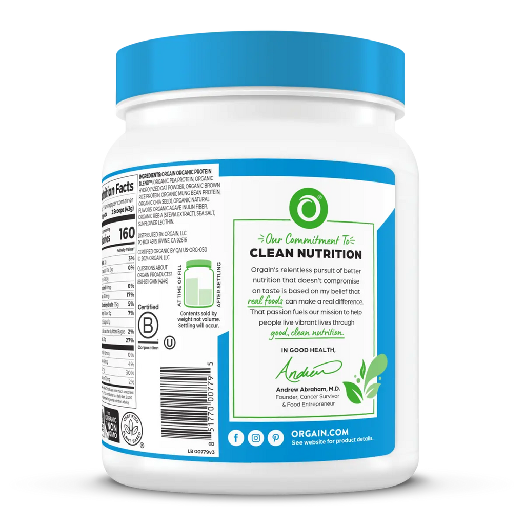 Organic Protein™ + Oatmilk Plant Based Protein Powder - Vanilla