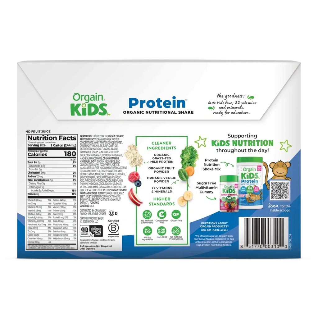 Kids Protein Organic Nutrition Shake - Vanilla