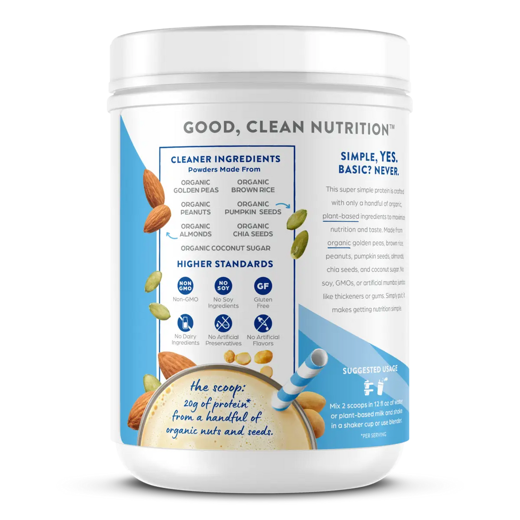 Simple Organic Plant-Based Protein Powder - Creamy Vanilla