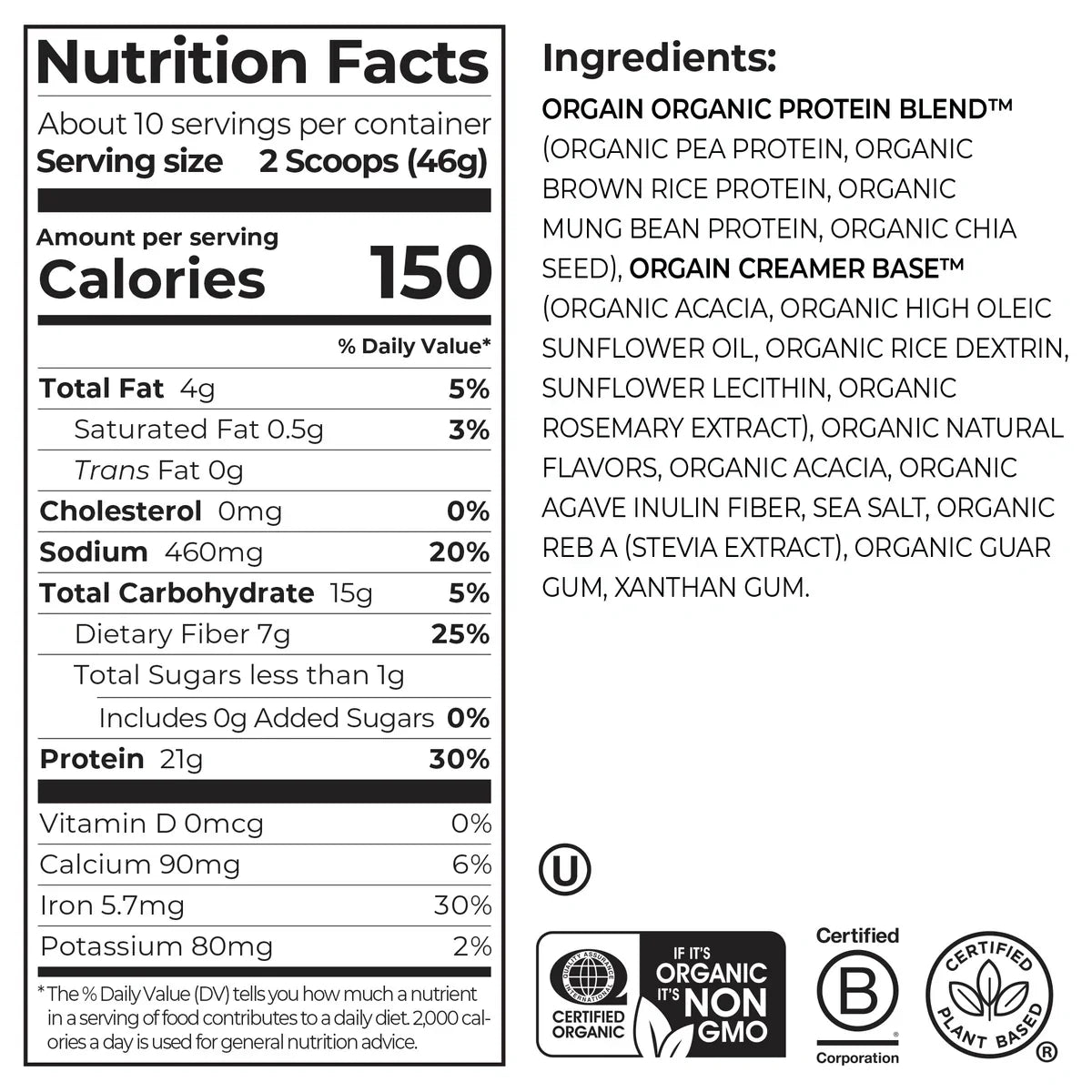 Organic Protein™ Plant Based Protein Powder - Birthday Cake