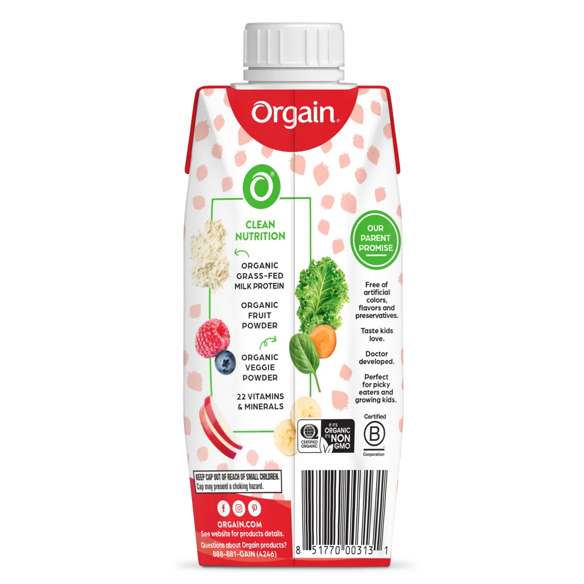 Kids Protein Organic Nutrition Shake - Strawberry