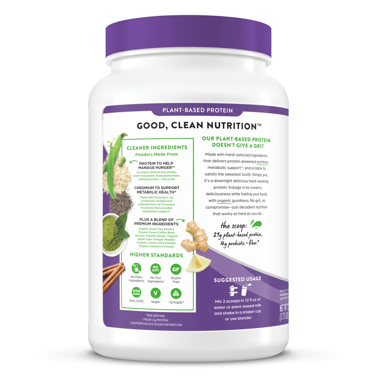 Organic Protein Powder + Metabolism Blend Creamy Chocolate Fudge